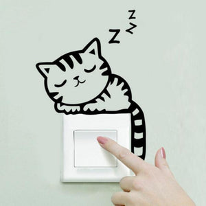 Cat  Switch Wall Sticker